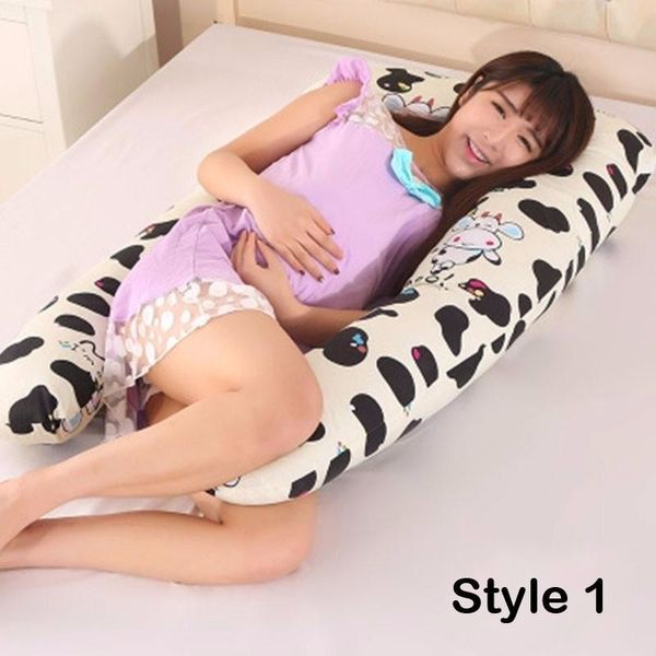

130x70cm pregnant women pillowcases bed sleeping 100% cotton pregnancy u-shaped pillow cover side sleepers no filler