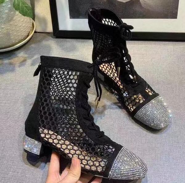 

sale casual designer sneaker shining mesh ankle boots slippers sandals flat pumps, Black