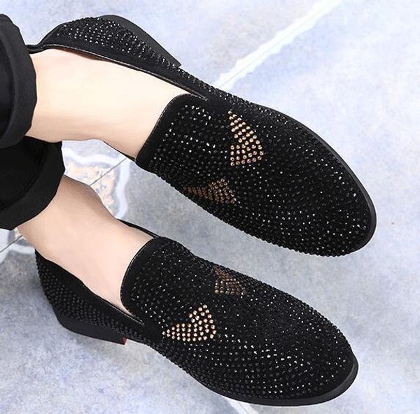 

designer brand mens shoes casual leather brand designer social dress fashion driving luxury moccasins menl14, Black