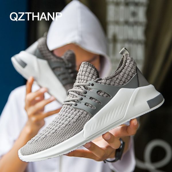 

popular men new spring breathable mesh male fashion causal shoes for men lace-up rubber ultra light weight shoe, Black