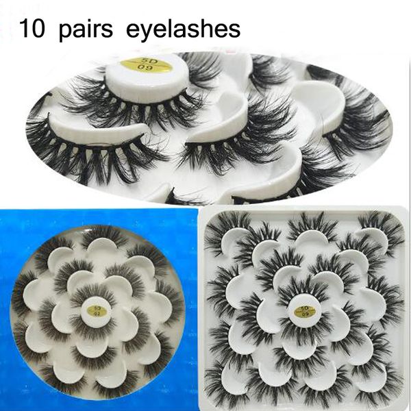 

10 пар мода ресницы многоразовая поддельная 3d искусственных норковые ресницы косметика естественная толстая длинные ресницы extension