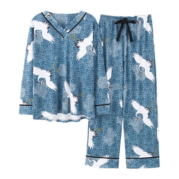 

long sleeve autumn pyjamas women 100% full cotton sleepwear female casual korea pajamas sets women animal cartoon homewear -3xl, Black;red