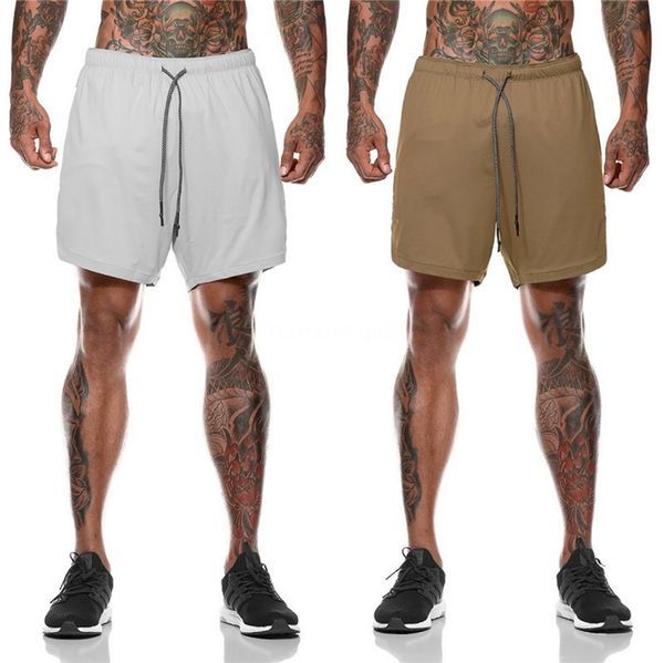 

2020 new color summer running shorts men 2 in 1 sports jogging fitness shorts training quick dry mens men shorts sport t200414 #581, White;black