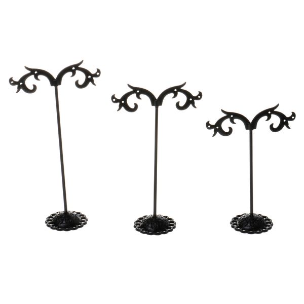 

3шт vintage серьги ожерелье ювелирных изделий дисплей стойки держатель организатор 7 типов, Black;white