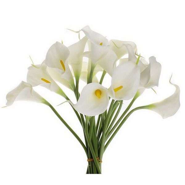 

10pcs simulation calla lily artificial flower pu real home decoration flowers wedding party bouquet decorative flowers p0.01