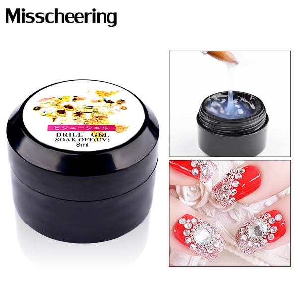 

1 box 8 ml glitter rhinestones glue uv gel nail polish adhesives super sticky nail varnish use for jewelry decoration diy tools