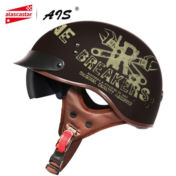 

ретро старинные мотоциклетный шлем каско мото открыть лицо скутер байкер гоночный мотоцикл езда шлем мото гонки езда