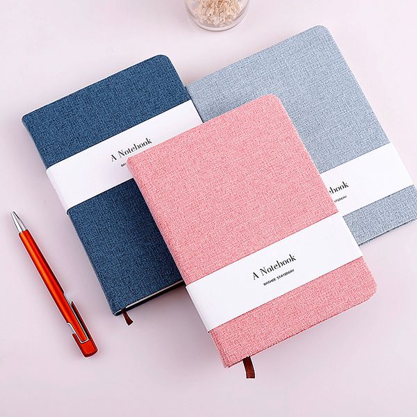 

a5 a6 simple pure color cloth hand books blank pages related to the horizontal notebook school office stationery diary book, Purple;pink