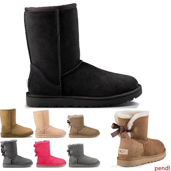 

new arrivel designer australia women classic snow boots ankle short bow fur boot for winter chestnut women winter shoes size 36-41 keep warm