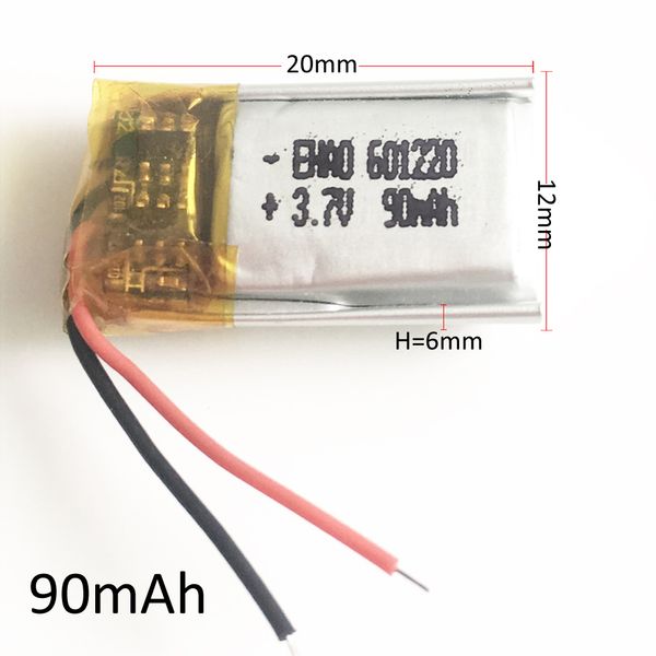 

Модель: 601220 90mAh 3.7 V литий-полимерная LiPo аккумуляторные батареи питание для Mp3 Mp4 PAD D