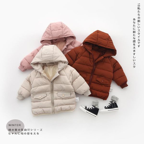 

ultralight down coats hooded boys girls winter jacket 2018 snow wear winter jacket pure color polyester zipper kids clothes, Blue;gray