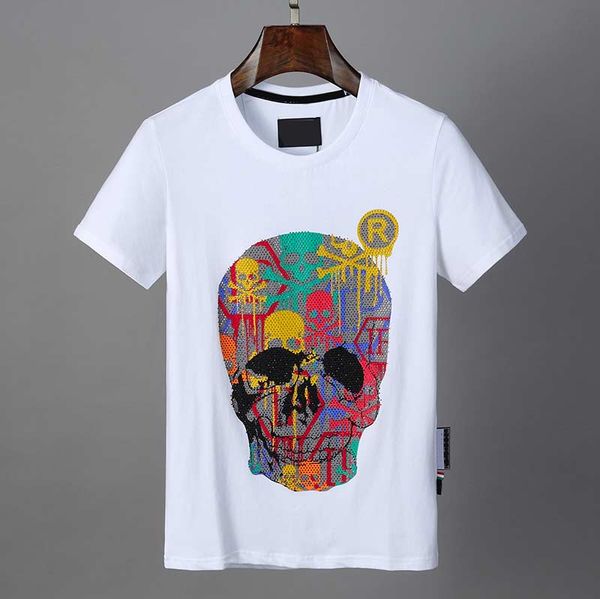 

men's t-shirt luxury fashion short sleeve skull summer classic t-shirt lower collar designer polo casual polos, White;black
