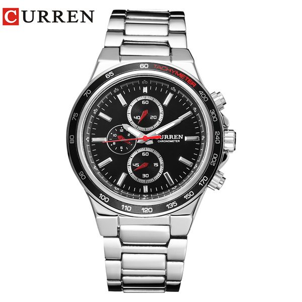 

brand luxury male clock curren fashion casual sports men watches analog military quartz wristwatch relogio masculino, Slivery;brown