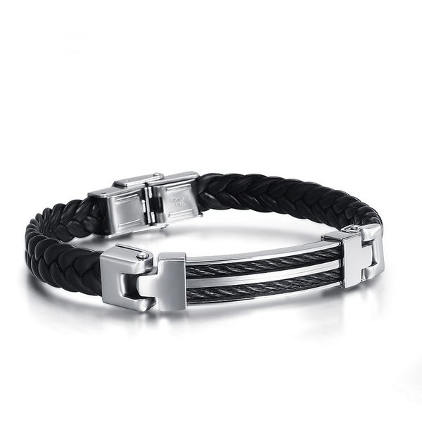 

fashion new jewelry bracelet delicate pu leather bracelet men's sale, Golden;silver