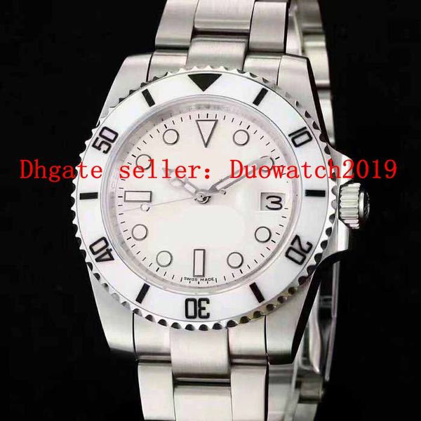 

2 styles mens superlative automatic eta 2813 sapphire glass watch men bamford white ceramic bezel dive sport date perpetual 114060 watch, Slivery;brown