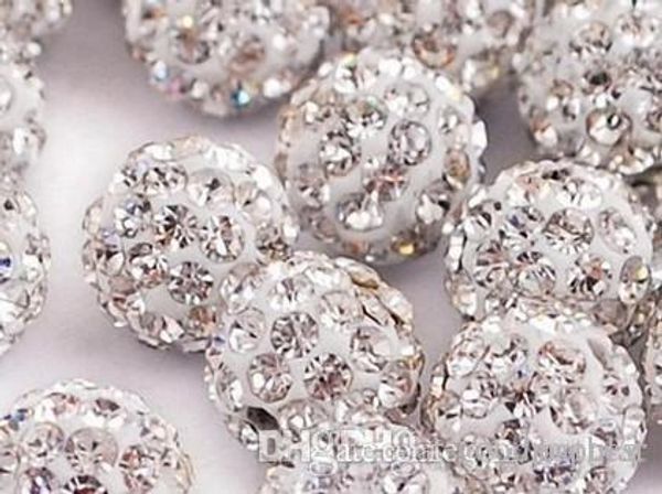 

можно смешивать цвета! лучшие 10мм micro pave дискотечный шар из бисера кристалл кристалл бисера женщин мужчины много ювелирных изделий diy, Crystal