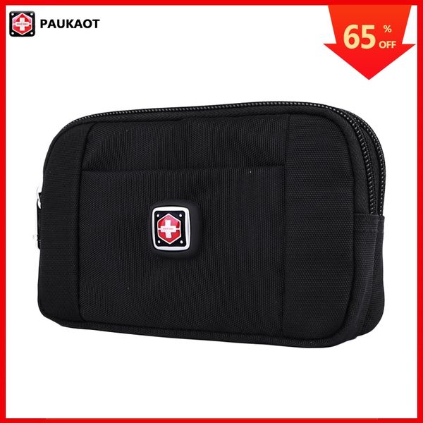 

paukaot phone pouch purse horizontal bum hip belt bag small waist pack travel fanny packs waterproof for men black pockets