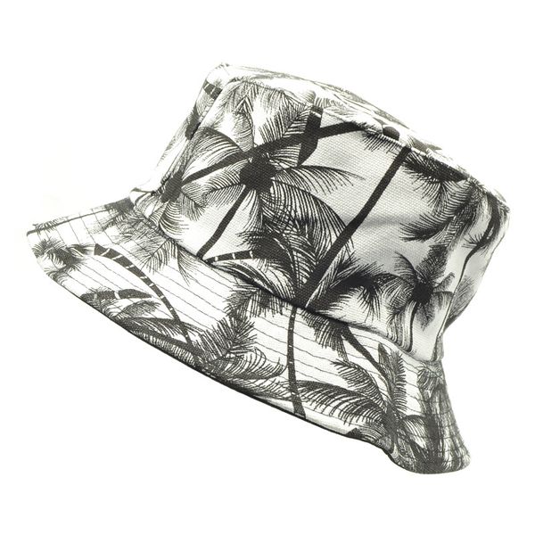 

trip hawaii beach tropical tree printed reversible bucket hat for women light weight foldable sun hat black blue, Blue;gray