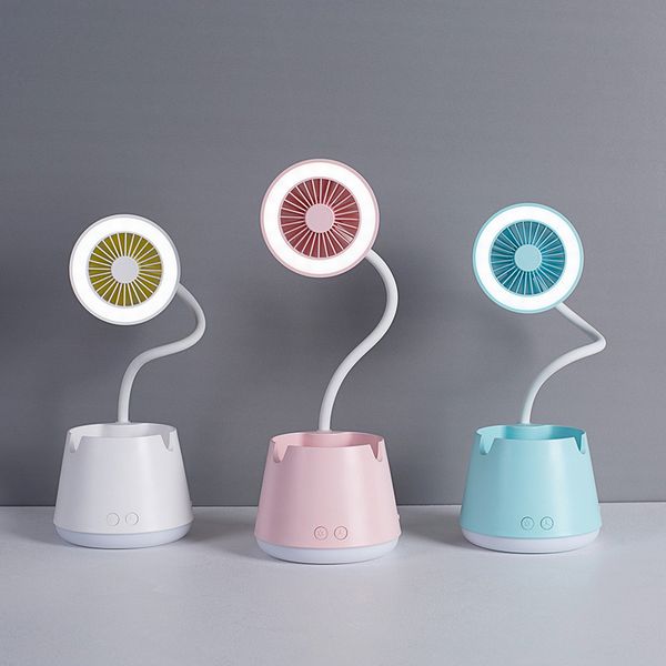 

creative multifunctional table lamp fan usb rechargeable reading led eye protection table lamp night light fan