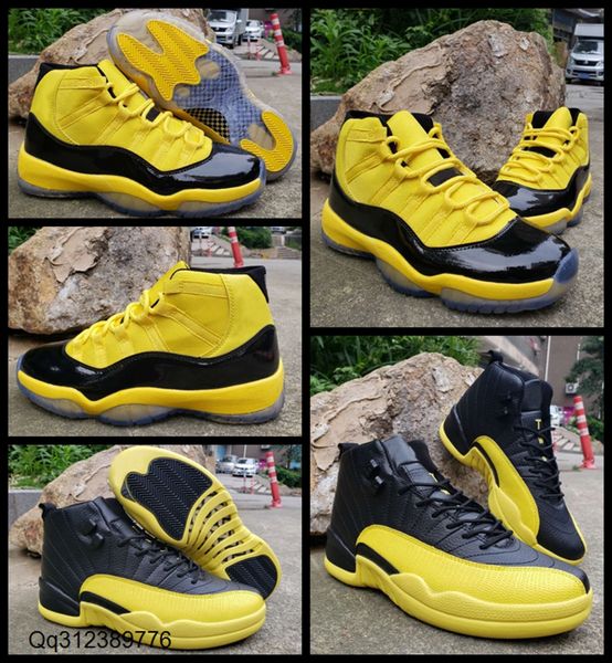 

2020 new 11 12 mens basketball shoes yellow black trainers sports sneakers 11s 12s designer baskets air athletic jumpman des chaussures