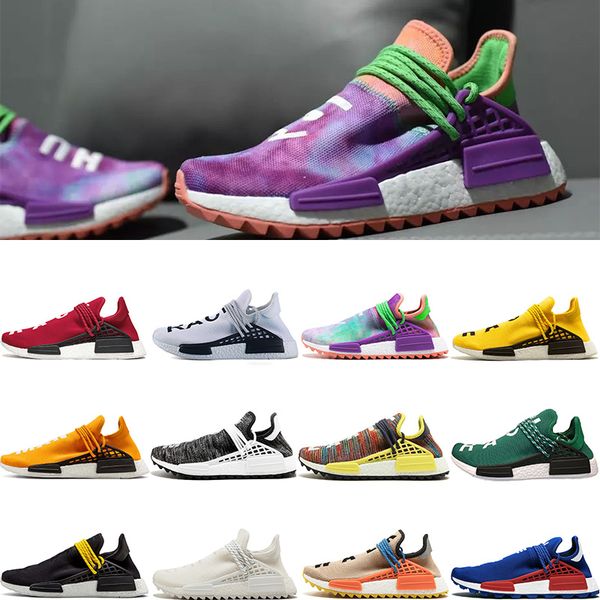 

2019 new arrival human race pharrell williams exuberant quality comfortable wearing sense mens womens runningg shoes triple black passion