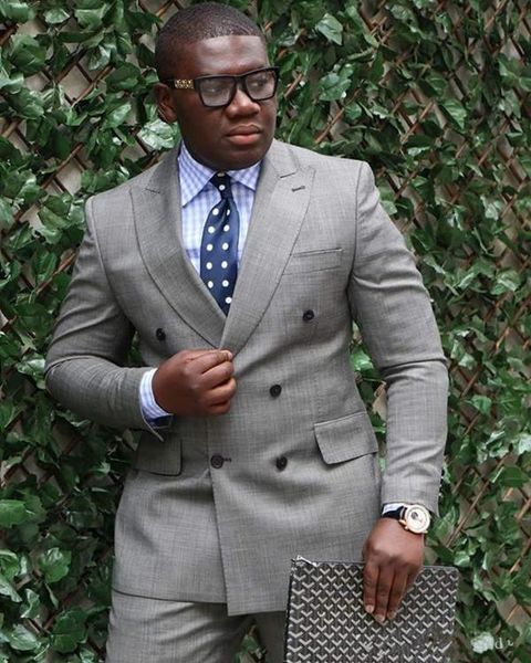 

new gray men suits business wedding groom tuxedos 2 pieces (jacket+pants) slim fit bridegroom suits prom wear blazer 333, Black;gray