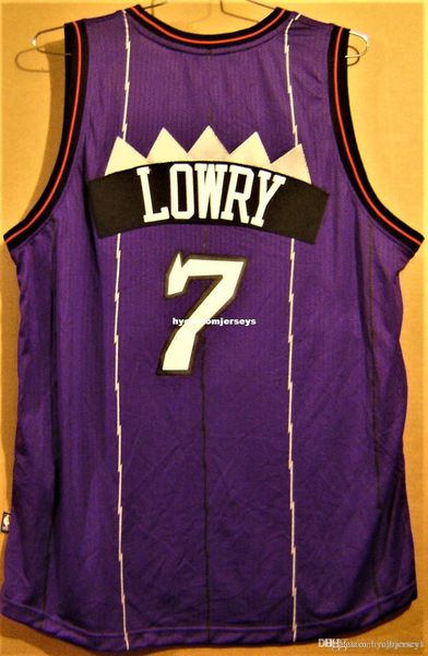

ncaa retro #7 lowry purple jersey stitched vintage sleeveless vest jerseys, Black;blue