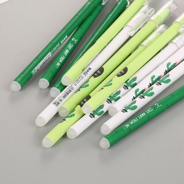 

student cartoon cute erasable pen magic easy to wipe 0.38mm cactus bamboo neutral erasable rubbing pen simple and beautiful l41e