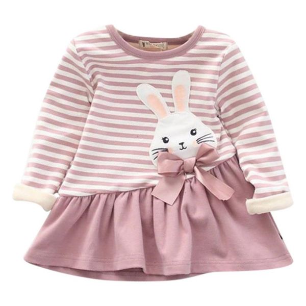 

autumn baby dress baby girl clothes stripe print long sleeve ruffle design kids princess dresses, Red;yellow
