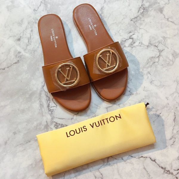 

2020 womens luxury lock it slippers brown leather casual sandals women brand party slipper fashion flip flops with dust bag 35-42, Black