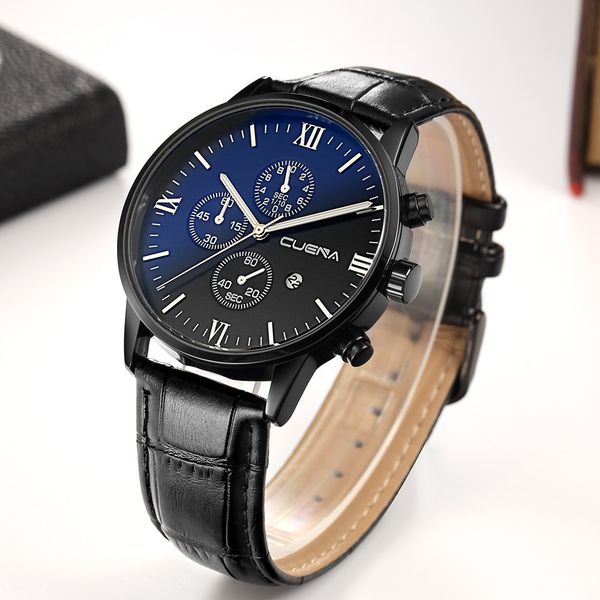 

men's wrist watch leather alloy analog date quartz business wristwatch mens watches mens 2019 relogio masculino, Slivery;brown