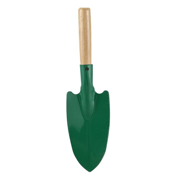 

wood grip metal shovel trowel garden yard hand tool 10 inch green