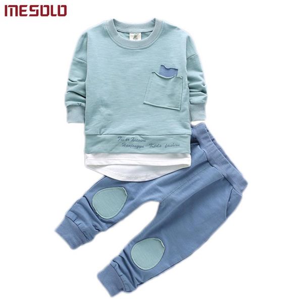 

boys clothes sets 2020 mesolo toddler boys outfit infant boy kids shirt +pants casual clothing kids clothing for 12 months-6years, White