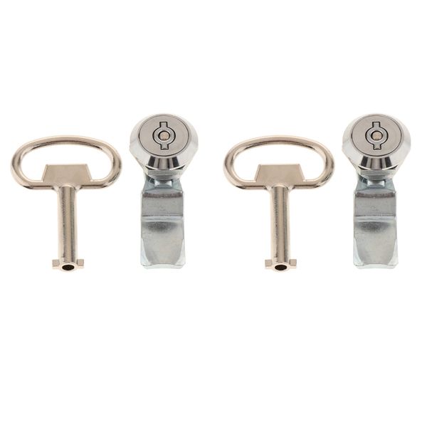 

2xelectric door cabinet cam cylinder flat lock shockproof security lock + key