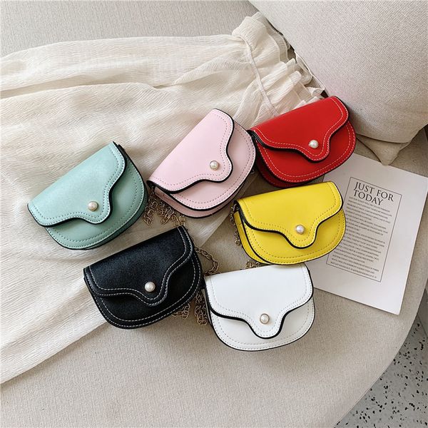 

2019 korean-style retro kid's messenger bag fashion pearl accessories bag casual simple baby chain shoulder