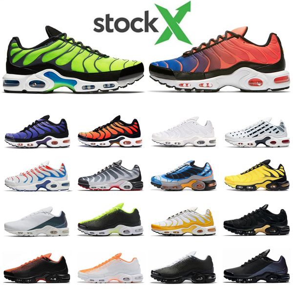 

новый т.н. плюс себе мужские кроссовки тройной черный напряжение фиолетовый hyper синий pimento fade синий розовый мужчин тренер бегун спорт