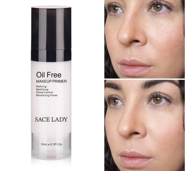 Primer per trucco viso Base professionale senza olio Make up Fondotinta opaco Primer 15ml Cosmetico idratante per pori di marca