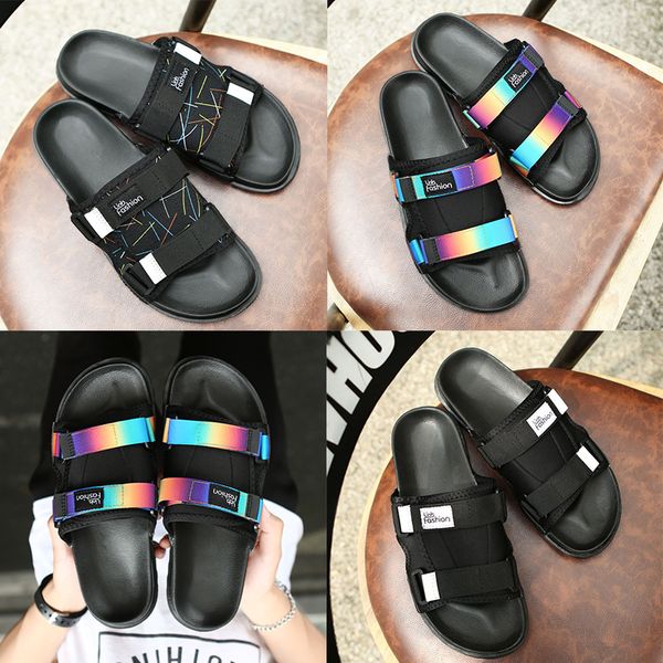 

designer brand slippers women men european style sandal flats shoes flat sandals casual shoes color matching platform shoes flip flops, Black
