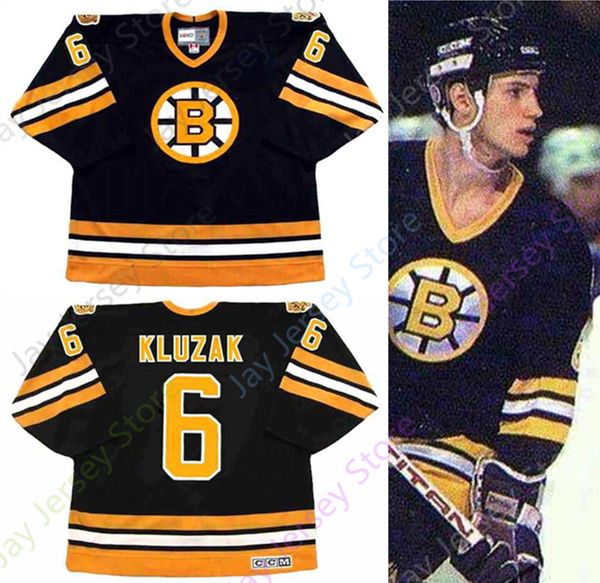 

Custom GORD KLUZAK Boston Bruins 1984 CCM Vintage Throwback Away Hockey Jersey