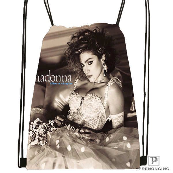 

custom madonna- drawstring backpack bag cute daypack kids satchel (black back) 31x40cm#180611-03-106