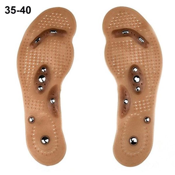 

comfort shoe pads insole brown 8 magnet breathable cushion foot acupuncture anti-fatigue point therapy massage, Black