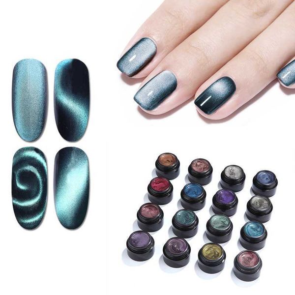 

rw5d cat eye nail gel holographic magic starry sky jade effect uv gel varnish 5ml soak off nail art lacquer, Red;pink