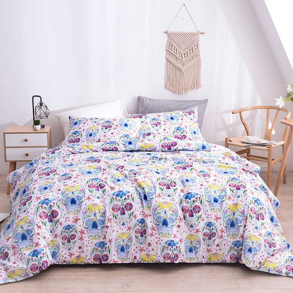 

wazir bed linens skull print bedding sets home textile luxury duvet cover set pillowcases bedclothes girls gift  king size