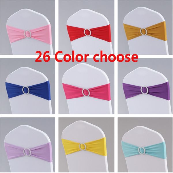 

40*14cm elastic chair band covers sashes for wedding party prom with hoop buckle spandex chairs sash buckles cover fa2612