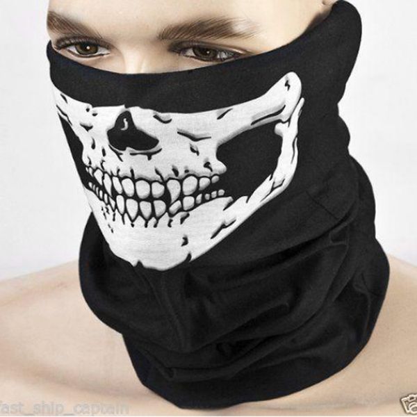 

face mask skull camo bandana motorcycle bicycle camouflage balaclava biker scarf neck gaiter men female camping pirate kaffiyeh, Black