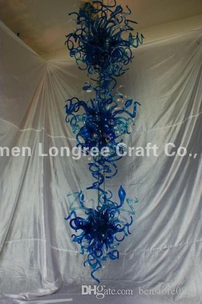 

c100-unique design handmade blown glass chandelier with 3 pieces pendants low ceiling decorative murano glass crystal chandelier