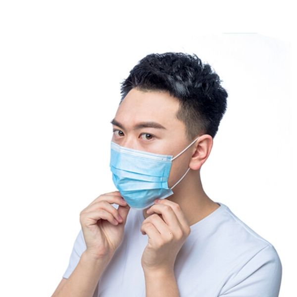 

dhl ship 50 1pcs pack blue face mouth non woven dust earloops masks wholesale elastic fog mask jcls