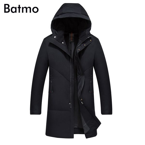 

batmo 2018 new arrival white duck down hooded jackets men,men's winter caot,plus-size m-4xl 18056, Black