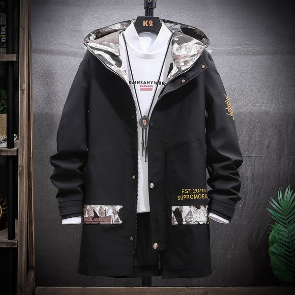 

модные камуфляж лоскутная мужской капюшоном куртки способа printing мужские пальто черный синий хаки m-4xl мужская с капюшоном куртки пальто, Black;brown