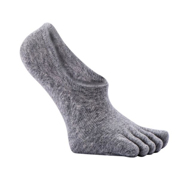 

outdoor available men's absorb sweat leisure five toe socks summer invisible ankle toe socks ultra-low stealth, Black